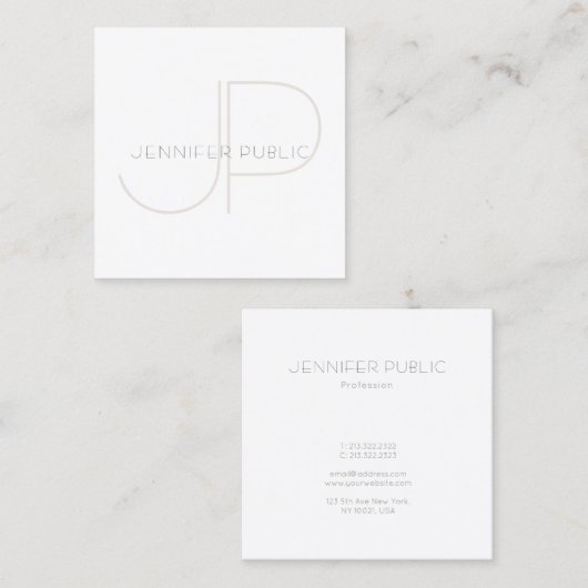 Moderne Sjabloon van elegante professionele monogr Vierkante Visitekaartje (Voorkant / Achterkant)