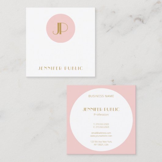 Moderne Sjabloon van het goudkleurige goudzwart Vierkante Visitekaartje (Voorkant / Achterkant)