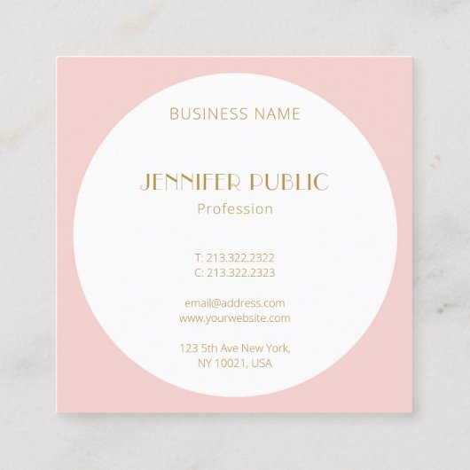 Moderne Sjabloon van het goudkleurige goudzwart Vierkante Visitekaartje (Achterkant)