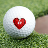 Moderne Sjabloon van het hart Monogrammed Initiale Golfballen