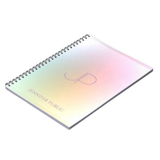 Moderne Sjabloon van kleurrijk monogram Notitieboek (Linkerzijde)