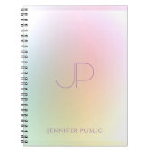 Moderne Sjabloon van kleurrijk monogram Notitieboek (Voorkant)