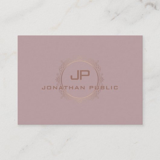 Moderne Sjabloon van Monogram Professional Elegant Visitekaartje (Voorkant)