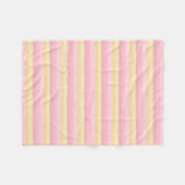 Moderne Sjabloon Vanilla Geel Roze Striped Fleece Deken (Voorkant (Horizontaal))