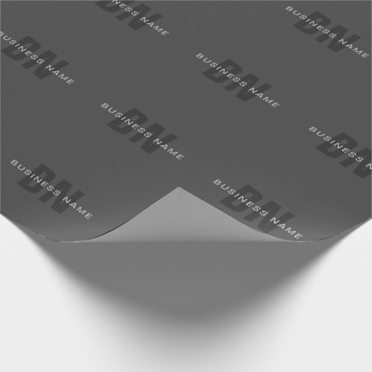 Moderne sjabloon voor donkergrijze bewerkbare mono cadeaupapier (Hoek)