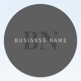 Moderne sjabloon voor donkergrijze bewerkbare mono ronde sticker