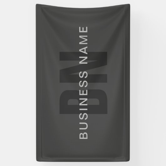 Moderne sjabloon voor donkergrijze bewerkbare mono spandoek (Verticaal)