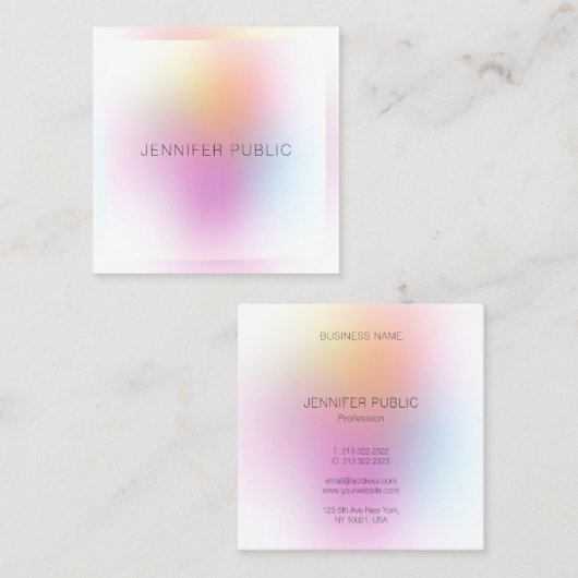 Moderne Sjabloon voor elegant kleurrijk ontwerp Vierkante Visitekaartje (Voorkant / Achterkant)