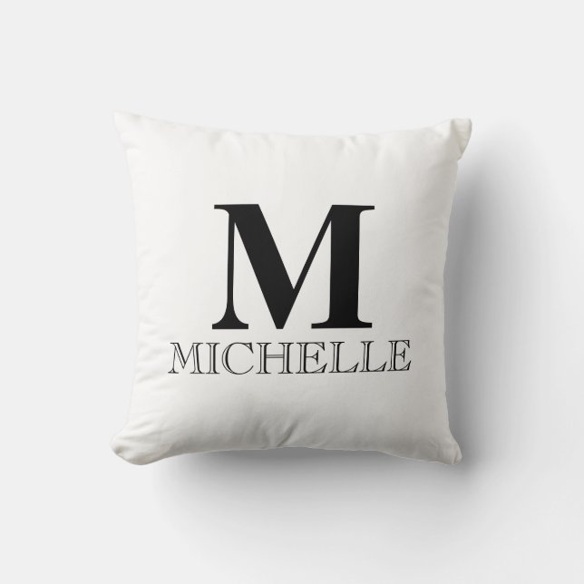 Moderne Sjabloon voor het Maken van Eigen Monogram Kussen (Voorkant)