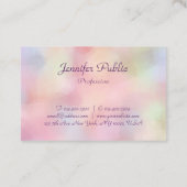 Moderne Sjabloon voor kalligrafie voor parelkleure Visitekaartje (Achterkant)