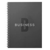 Moderne sjabloon voor monogram in donkergrijs bewe notitieboek (Voorkant)