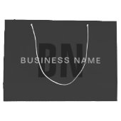 Moderne sjabloon voor monogrammen in donkergrijs b groot cadeauzakje (Achterkant)