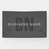 Moderne sjabloon voor monogrammen in donkergrijs e spandoek (Horizontaal)