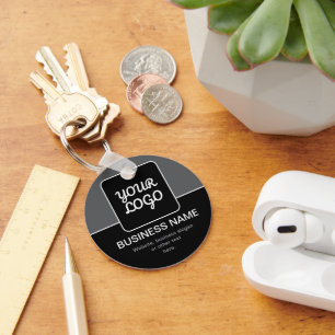 Moderne sjabloon voor uw logo Zwart Grijs & Wit Sleutelhanger