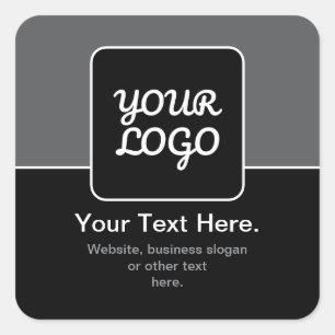 Moderne sjabloon voor uw logo Zwart Grijs & Wit Vierkante Sticker