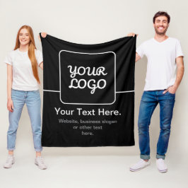 Moderne sjabloon voor uw logo | Zwart & Wit Fleece Deken