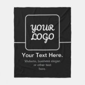 Moderne sjabloon voor uw logo | Zwart & Wit Fleece Deken (Voorkant)