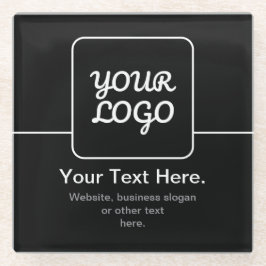 Moderne sjabloon voor uw logo | Zwart & Wit Glazen Onderzetter