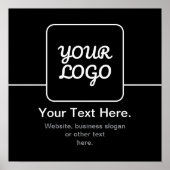 Moderne sjabloon voor uw logo | Zwart & Wit Poster (Voorkant)