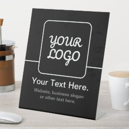 Moderne sjabloon voor uw logo | Zwart & Wit Reclamebord Met Voetstuk