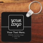 Moderne sjabloon voor uw logo | Zwart & Wit Sleutelhanger (Achterkant)