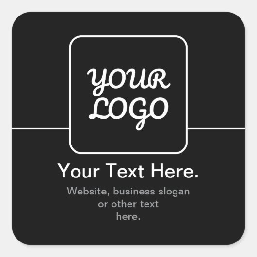 Moderne sjabloon voor uw logo | Zwart & Wit Vierkante Sticker (Voorkant)