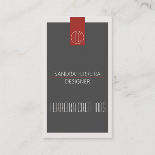 Moderne sjabloon voor visitekaartjes Rood en Grijs (Voorkant)