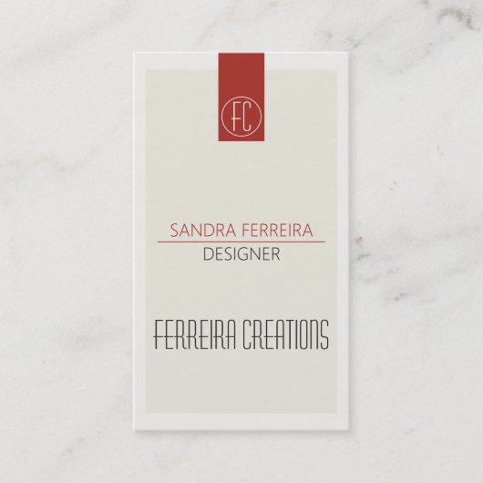 Moderne sjabloon voor visitekaartjes Rood wit aan (Voorkant)