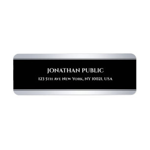 Moderne Sjabloon voor zwart-wit Silver Etiket