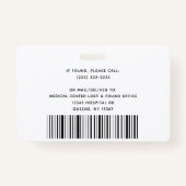 Moderne Sjabloon werknemer Foto Logo naam zuster-i Badge (Achterkant)