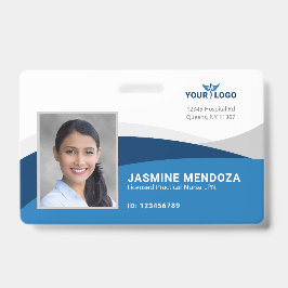 Moderne Sjabloon werknemer Foto Logo naam zuster-i Badge