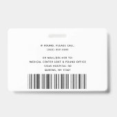 Moderne Sjabloon werknemer Foto Logo naam zuster-i Badge (Achterkant)