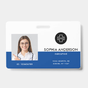 Moderne Sjabloon werknemer Foto Logo naam zuster-i Badge