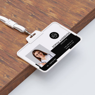 Moderne Sjabloon werknemer Foto Logo naam zuster-i Badge