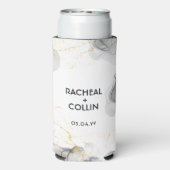 Moderne Sjabloon zwart-wit Seltzer Blikjeskoeler (Seltzer Achterkant)