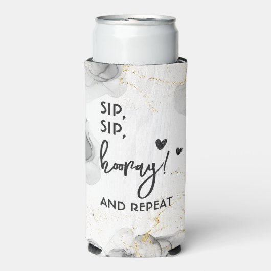 Moderne Sjabloon zwart-wit Seltzer Blikjeskoeler (Seltzer Voorkant)