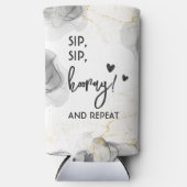 Moderne Sjabloon zwart-wit Seltzer Blikjeskoeler (Voorkant)