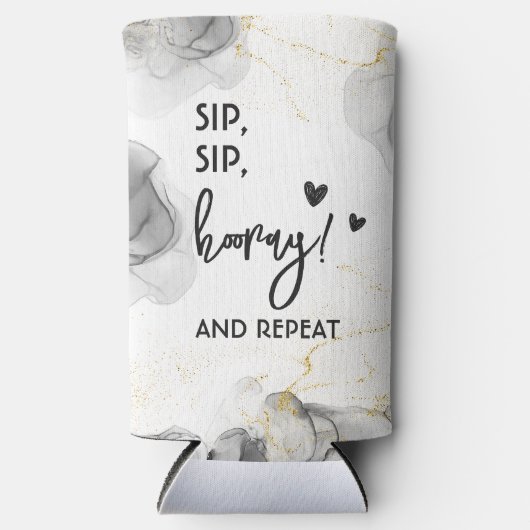 Moderne Sjabloon zwart-wit Seltzer Blikjeskoeler (Voorkant)