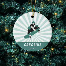 Moderne skateboarding Girls Skater Name Cool Sport Keramisch Ornament