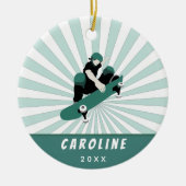 Moderne skateboarding Girls Skater Name Cool Sport Keramisch Ornament (Voorkant)