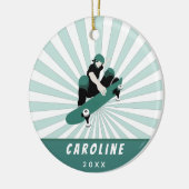 Moderne skateboarding Girls Skater Name Cool Sport Keramisch Ornament (Links)