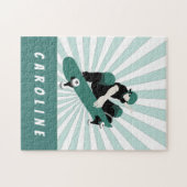 Moderne skateboarding Girls Skater Name Cool Sport Legpuzzel (Horizontaal)