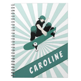Moderne skateboarding Girls Skater Name Cool Sport Notitieboek