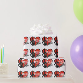 Moderne Skelet Hand Vrede en Liefde  Cadeaupapier