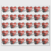 Moderne Skelet Hand Vrede en Liefde  Cadeaupapier (Vlak)