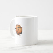 Moderne Sketch Basketbal Illustratie Mok (Voorkant links)