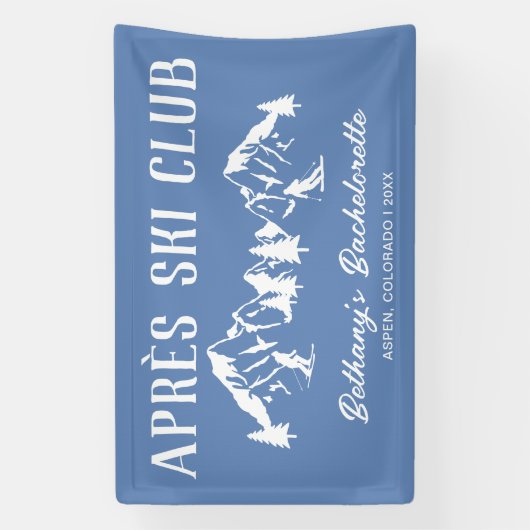 Moderne skibacheloretteparty spandoek (Verticaal)