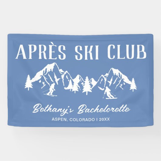 Moderne skibacheloretteparty spandoek (Horizontaal)
