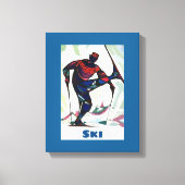 Moderne Skier in kleurrijke zoetstof Canvas Afdruk (Voorkant)