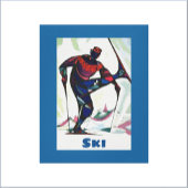 Moderne Skier in kleurrijke zoetstof Canvas Afdruk